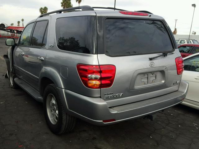 5TDZT34A02S064963 - 2002 TOYOTA SEQUOIA SR GRAY photo 3