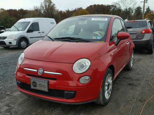 3C3CFFDR8CT198393 - 2012 FIAT 500 POP RED photo 2