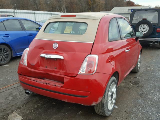3C3CFFDR8CT198393 - 2012 FIAT 500 POP RED photo 4