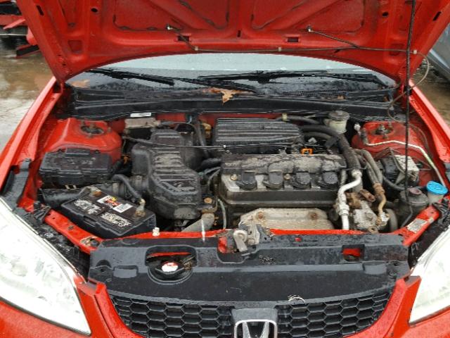 1HGEM22904L031465 - 2004 HONDA CIVIC EX RED photo 7