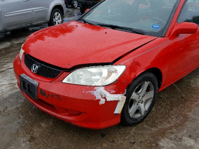 1HGEM22904L031465 - 2004 HONDA CIVIC EX RED photo 9
