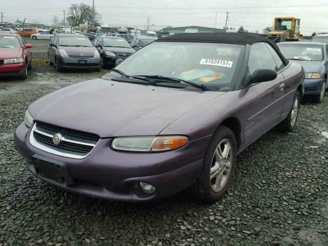 3C3EL55H9TT247909 - 1996 CHRYSLER SEBRING PURPLE photo 2