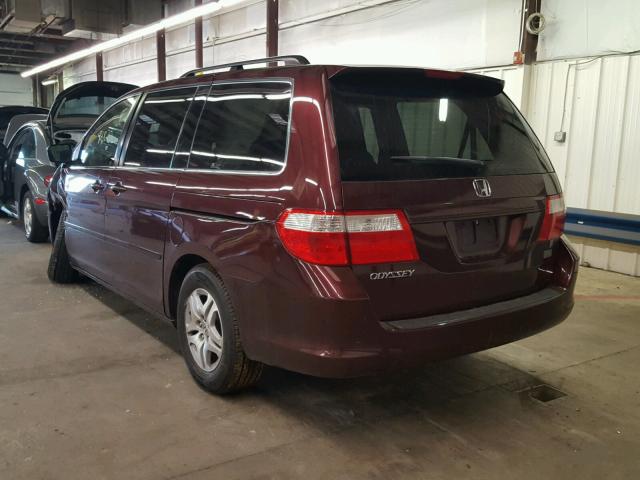 5FNRL386X7B441221 - 2007 HONDA ODYSSEY EX MAROON photo 3