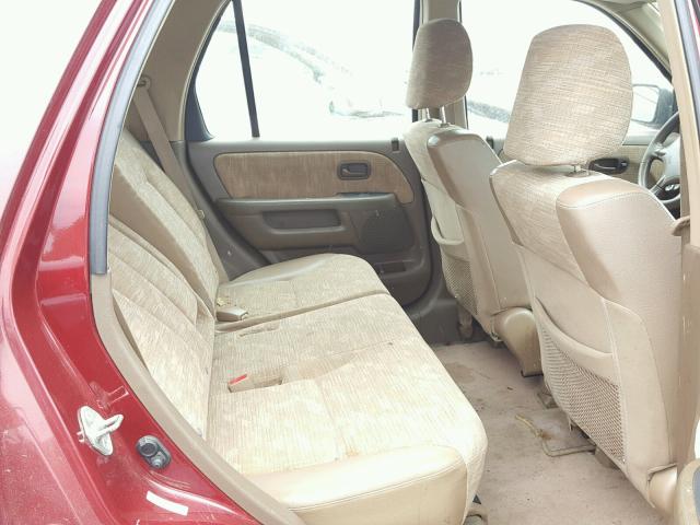 SHSRD77412U013267 - 2002 HONDA CR-V LX RED photo 6