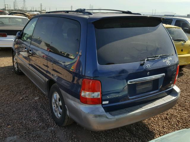 KNDUP132356733566 - 2005 KIA SEDONA EX BLUE photo 3