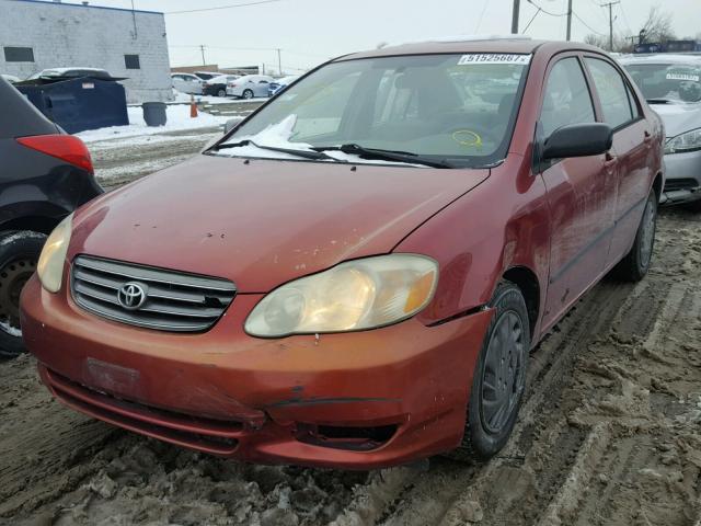 1NXBR32E13Z031369 - 2003 TOYOTA COROLLA CE ORANGE photo 2