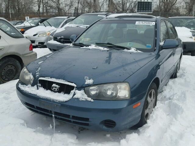 KMHDN45D13U498787 - 2003 HYUNDAI ELANTRA GL TEAL photo 2