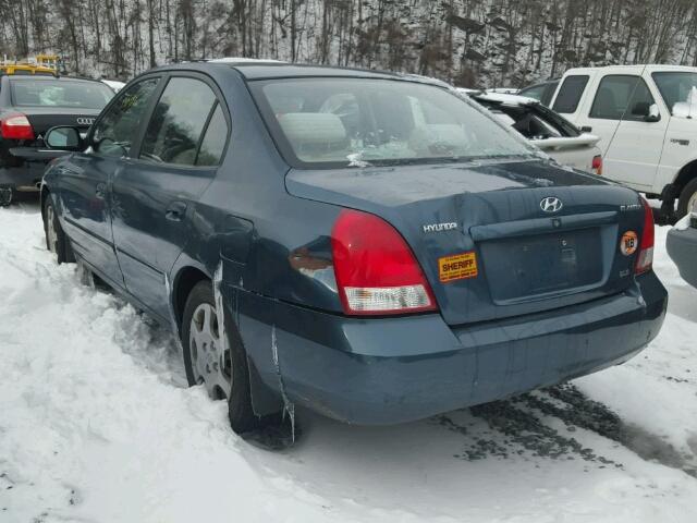 KMHDN45D13U498787 - 2003 HYUNDAI ELANTRA GL TEAL photo 3