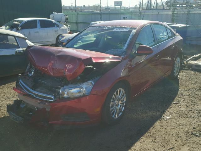 1G1PK5SC9C7178569 - 2012 CHEVROLET CRUZE ECO RED photo 2