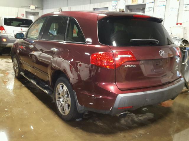 2HNYD28267H515724 - 2007 ACURA MDX BURGUNDY photo 3