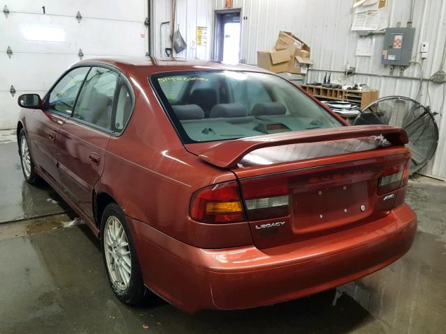 4S3BE625747211120 - 2004 SUBARU LEGACY L S RED photo 3