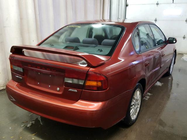 4S3BE625747211120 - 2004 SUBARU LEGACY L S RED photo 4