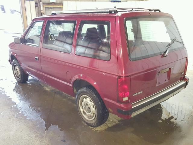 2B4FK45KXKR184665 - 1989 DODGE CARAVAN SE MAROON photo 3