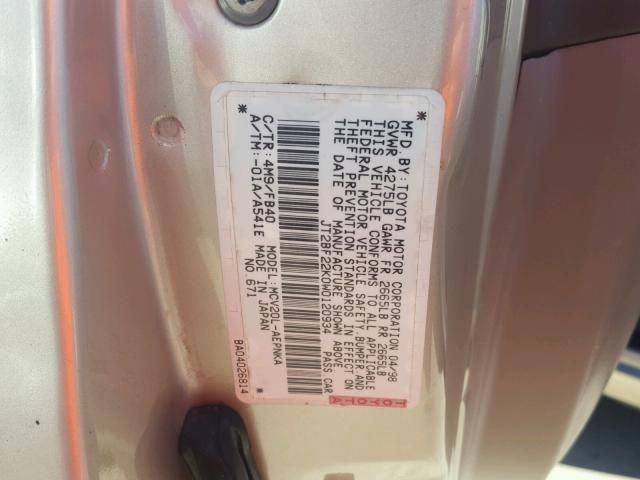 JT2BF22K0W0120934 - 1998 TOYOTA CAMRY CE TAN photo 10