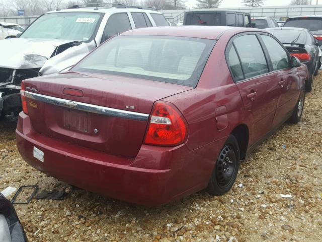 1G1ZS58F17F305675 - 2007 CHEVROLET MALIBU LS 勃艮第红 照片 4