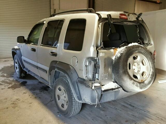 1J4GL48K97W647789 - 2007 JEEP LIBERTY SP SILVER photo 3