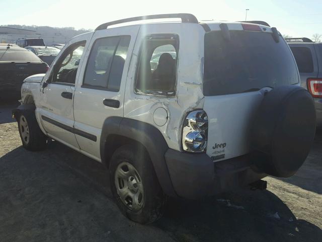 1J4GL48KX3W678138 - 2003 JEEP LIBERTY SP WHITE photo 3