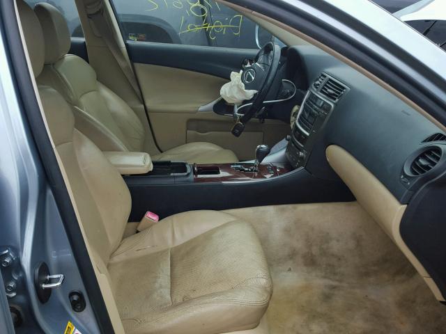 JTHBK262175032622 - 2007 LEXUS IS 250 BLUE photo 5