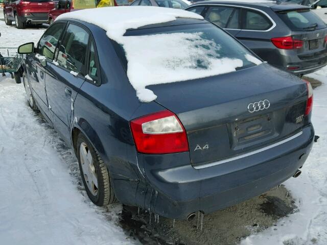 WAULC68E02A232390 - 2002 AUDI A4 1.8T QU BLUE photo 3