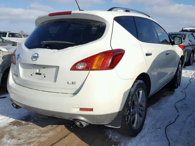 JN8AZ1MU9AW001969 - 2010 NISSAN MURANO S WHITE photo 4