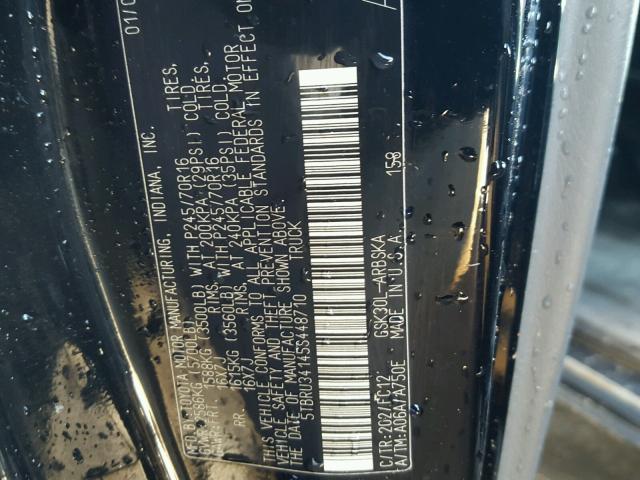 5TBRU34145S448710 - 2005 TOYOTA TUNDRA ACC BLACK photo 10