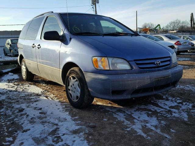 4T3ZF19C23U523593 - 2003 TOYOTA SIENNA BLUE photo 1