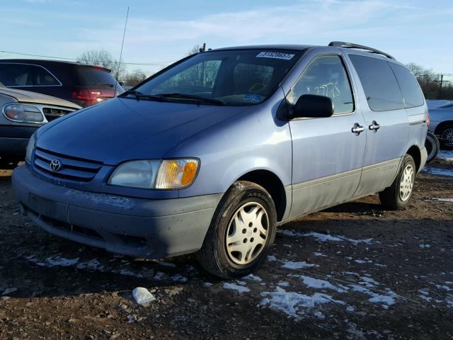 4T3ZF19C23U523593 - 2003 TOYOTA SIENNA BLUE photo 2