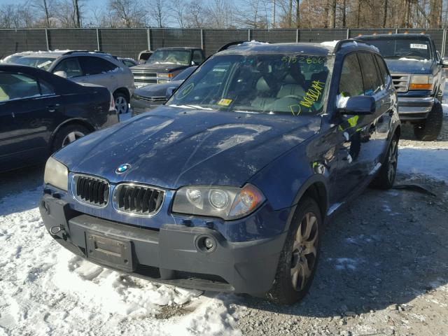 WBXPA93484WA30919 - 2004 BMW X3 3.0I BLUE photo 2