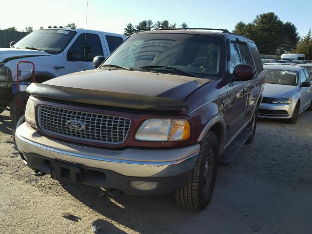 1FMPU18L8XLB05767 - 1999 FORD EXPEDITION BURGUNDY photo 2