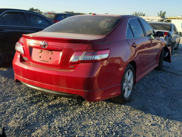 4T1BF3EK8BU679137 - 2011 TOYOTA CAMRY BASE RED photo 4