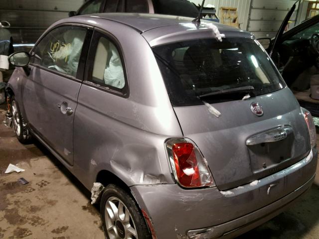 3C3CFFAR5FT545039 - 2015 FIAT 500 POP GRAY photo 3