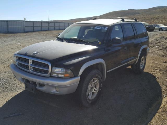 1B4HS58N42F107222 - 2002 DODGE DURANGO SL BLACK photo 2