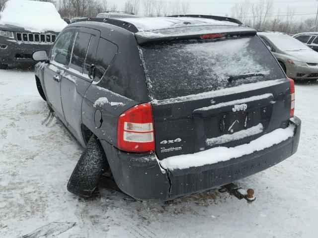 1J8FF47W07D264910 - 2007 JEEP COMPASS BLACK photo 3