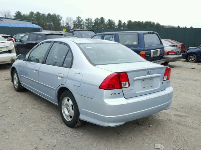 JHMES96644S017490 - 2004 HONDA CIVIC HYBR BLUE photo 3