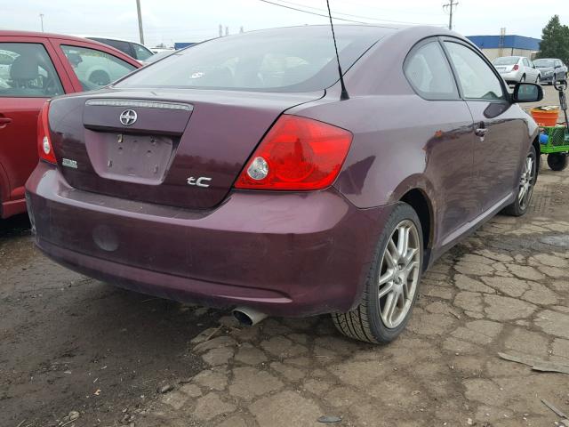 JTKDE167560065750 - 2006 TOYOTA SCION TC MAROON photo 4