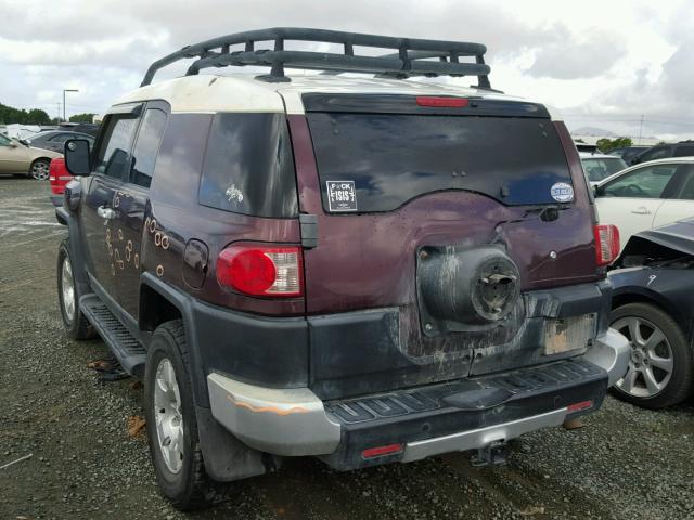 JTEBU11F670004405 - 2007 TOYOTA FJ CRUISER MAROON photo 3