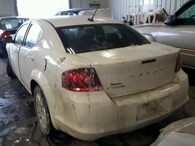 1C3CDZAB5CN192727 - 2012 DODGE AVENGER SE WHITE photo 3