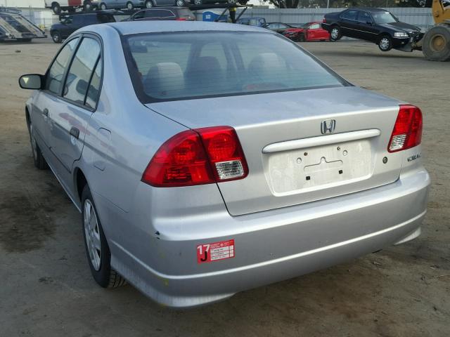 2HGES16365H609587 - 2005 HONDA CIVIC DX V SILVER photo 3