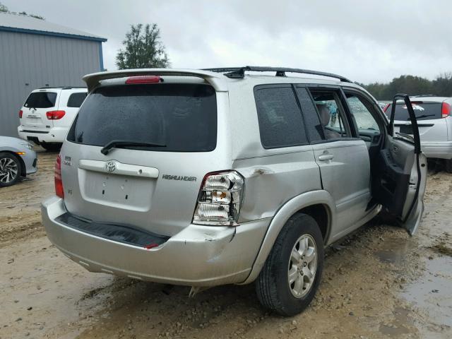 JTEGF21A010017149 - 2001 TOYOTA HIGHLANDER SILVER photo 4