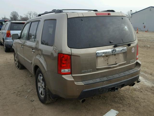 5FNYF48969B039959 - 2009 HONDA PILOT TOUR GOLD photo 3