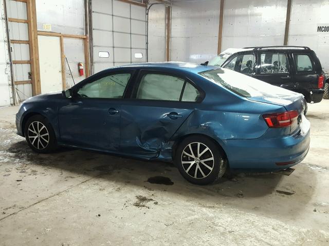 3VWD67AJ9GM312984 - 2016 VOLKSWAGEN JETTA SE BLUE photo 9