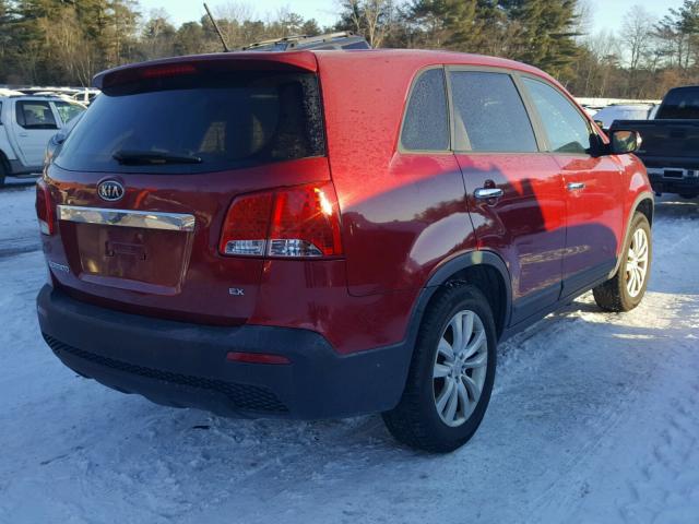 5XYKU3A1XBG011879 - 2011 KIA SORENTO EX RED photo 4