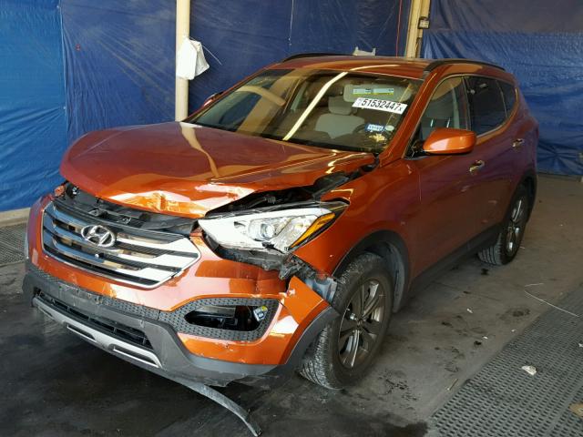 5XYZU3LB0EG128119 - 2014 HYUNDAI SANTA FE S ORANGE photo 2