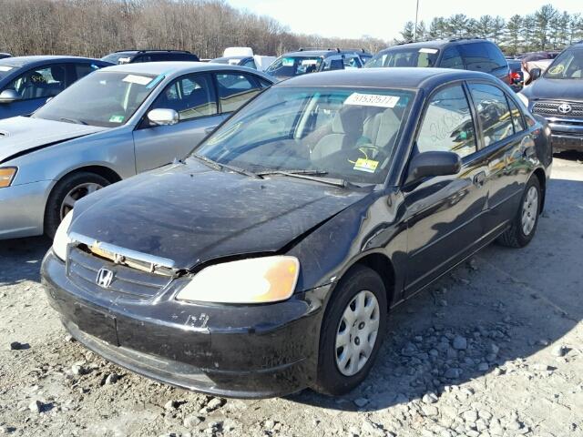 1HGES16591L009421 - 2001 HONDA CIVIC LX BLACK photo 2