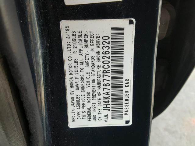 JH4KA7677RC026320 - 1994 ACURA LEGEND LS GREEN photo 10