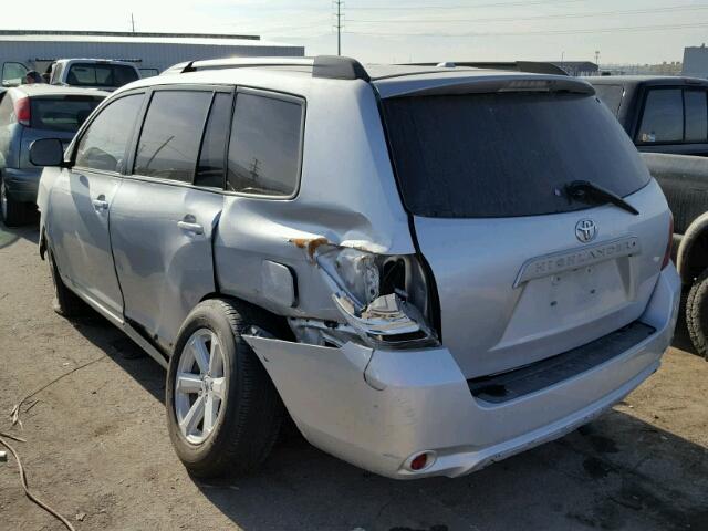 5TDKK3EH9AS020197 - 2010 TOYOTA HIGHLANDER SILVER photo 3