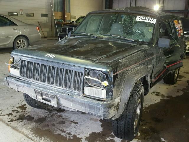 1J4FJ68S6TL154211 - 1996 JEEP CHEROKEE S GREEN photo 2