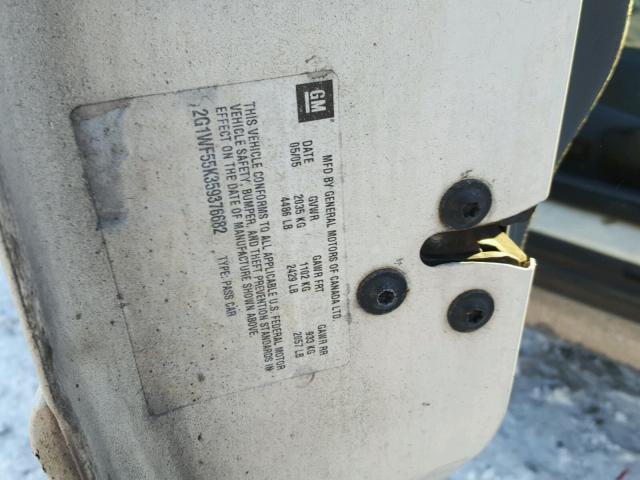 2G1WF55K359376682 - 2005 CHEVROLET IMPALA თეთრი ფოტო 10