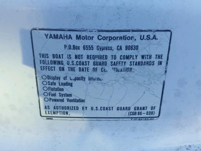 YAMA2904A292 - 1992 YAMAHA BOAT TWO TONE photo 10