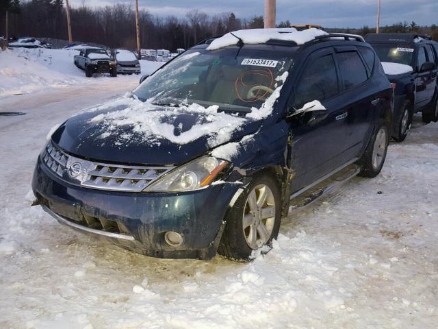 JN8AZ08W36W511053 - 2006 NISSAN MURANO SL BLUE photo 2